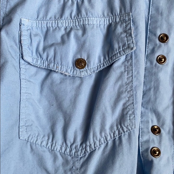 Versace button down Shirt distressed in blue - Picture 12 of 16